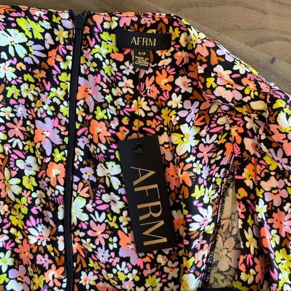 NWT AFRM Floral Crepe Tiered Fit & Flare Mini Dress - Picture 6 of 6
